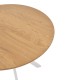 Τραπέζι Xuson pakoworld φυσικό mdf-πόδι λευκό μέταλλο Φ80x75εκ Τραπέζι Xuson pakoworld φυσικό mdf-πόδι λευκό μέταλλο Φ80x75εκ
