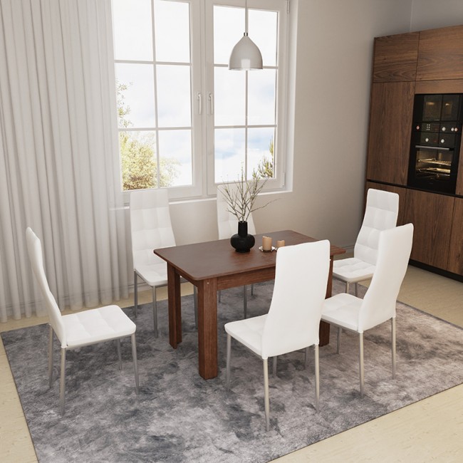 Τραπέζι Quiin pakoworld επεκτεινόμενο καρυδί 120-174x70x73.5εκ Τραπέζι Quiin pakoworld επεκτεινόμενο καρυδί 120-174x70x73.5εκ