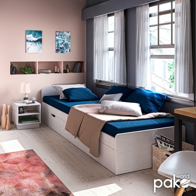 Κρεβάτι Regan pakoworld λευκό αποθηκευτικός χώρος 90x200εκ Κρεβάτι Regan pakoworld λευκό αποθηκευτικός χώρος 90x200εκ