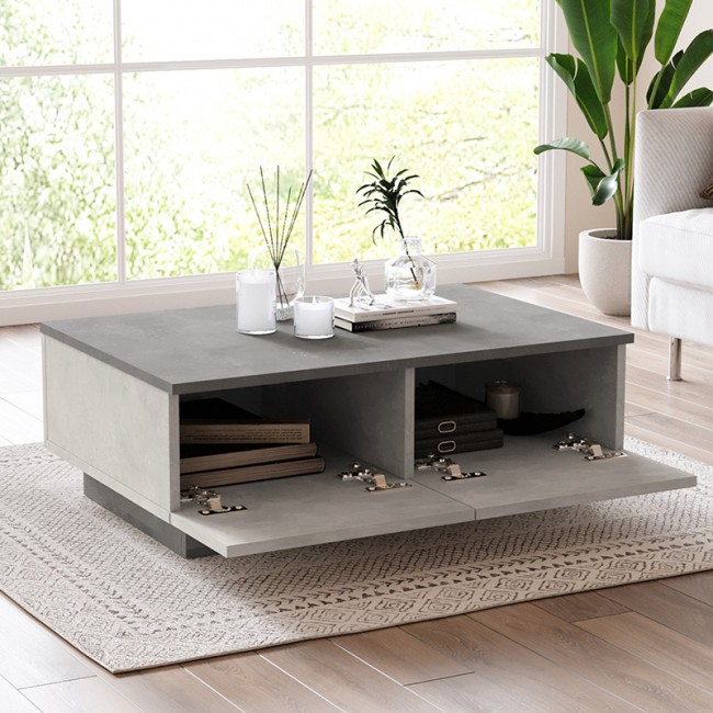 Τραπέζι σαλονιού Thunder pakoworld ανθρακί antique-γκρι antique 90x60x31.5εκ Τραπέζι σαλονιού Thunder pakoworld ανθρακί antique-γκρι antique 90x60x31.5εκ