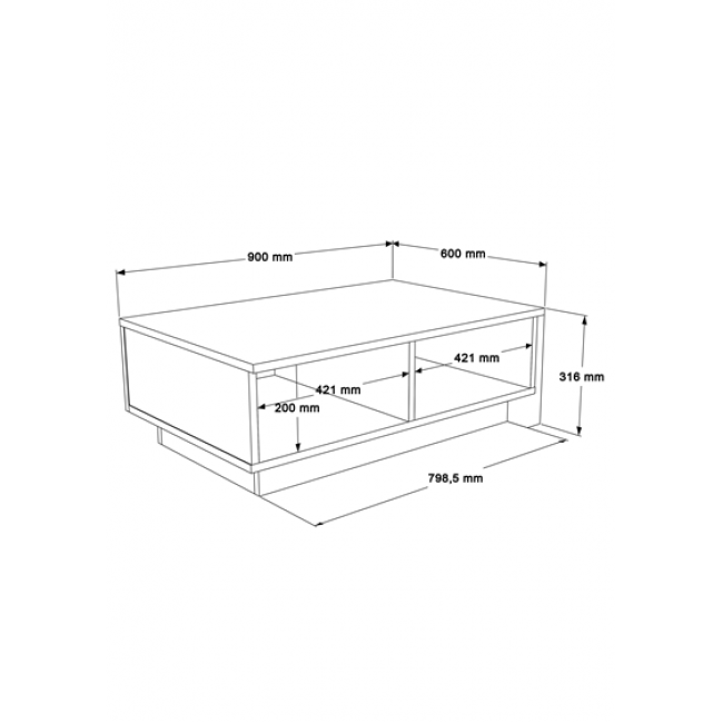 Τραπέζι σαλονιού Thunder pakoworld ανθρακί antique-γκρι antique 90x60x31.5εκ Τραπέζι σαλονιού Thunder pakoworld ανθρακί antique-γκρι antique 90x60x31.5εκ