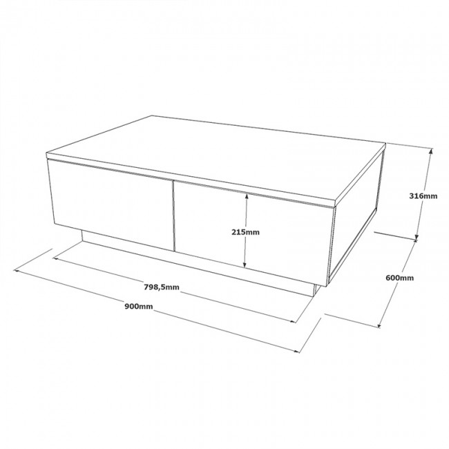 Τραπέζι σαλονιού Thunder pakoworld ανθρακί antique-γκρι antique 90x60x31.5εκ Τραπέζι σαλονιού Thunder pakoworld ανθρακί antique-γκρι antique 90x60x31.5εκ