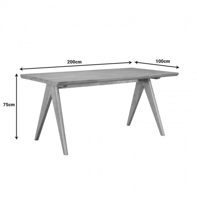 Τραπεζαρία Ditta-Winslow II pakoworld σετ 5τμχ ξύλο rubberwood σε ανοιχτό καρυδί χρώμα 180x85x75εκ