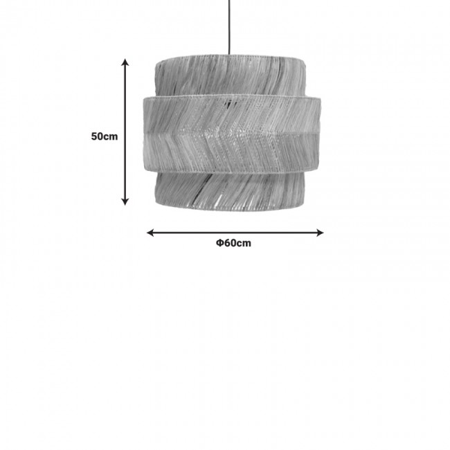 Φωτιστικό οροφής Zeniole Inart abaca σε φυσικό χρώμα Φ60x50εκ