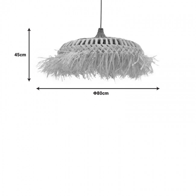 Φωτιστικό οροφής Borobe Inart sisal σε φυσικό χρώμα Φ80x45εκ