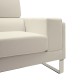 Καναπές Shea pakoworld 2θέσιος PU ivory-inox 158x80x87εκ