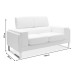 Καναπές Shea pakoworld 2θέσιος PU ivory-inox 158x80x87εκ