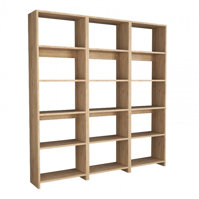 Βιβλιοθήκη Rabuku pakoworld σε oak απόχρωση 146x22x123εκ Βιβλιοθήκη Rabuku pakoworld σε oak απόχρωση 146x22x123εκ