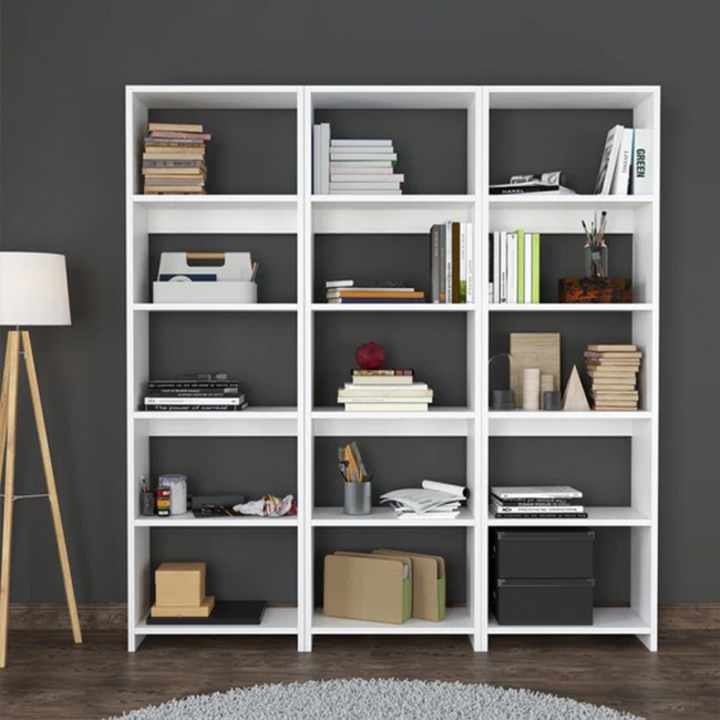 Βιβλιοθήκη Rabuku pakoworld σε λευκή απόχρωση 146x22x123εκ Βιβλιοθήκη Rabuku pakoworld σε λευκή απόχρωση 146x22x123εκ