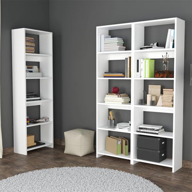 Βιβλιοθήκη Rabuku pakoworld σε λευκή απόχρωση 146x22x123εκ Βιβλιοθήκη Rabuku pakoworld σε λευκή απόχρωση 146x22x123εκ