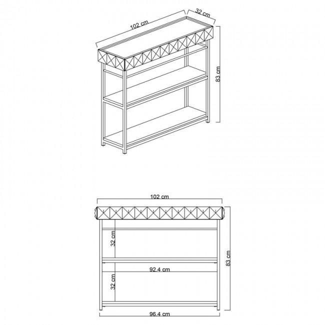 Κονσόλα PWF-0629 pakoworld λευκό-μαύρο 102x32x83εκ