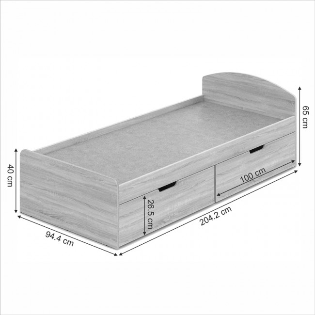 Κρεβάτι Regan pakoworld με συρτάρια σε oak απόχρωση 90x200εκ Κρεβάτι Regan pakoworld με συρτάρια σε oak απόχρωση 90x200εκ