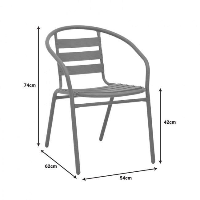 Πολυθρόνα Tade pakoworld μέταλλο σαμπανιζέ 54x62x74εκ
