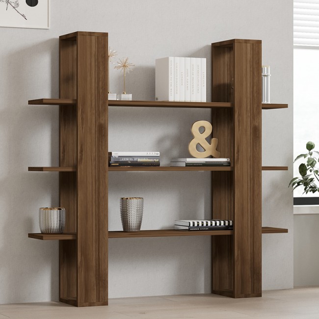 Βιβλιοθήκη Yotek pakoworld σε καρυδί απόχρωση 120x23x120εκ Βιβλιοθήκη Yotek pakoworld σε καρυδί απόχρωση 120x23x120εκ