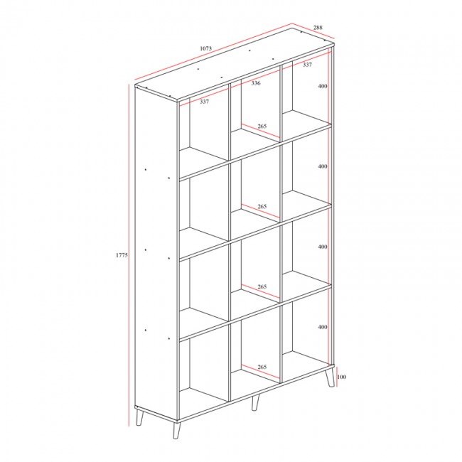Βιβλιοθήκη FIRENZE pakoworld χρώμα sonoma 107x28,6x178εκ Βιβλιοθήκη FIRENZE pakoworld χρώμα sonoma 107x28,6x178εκ