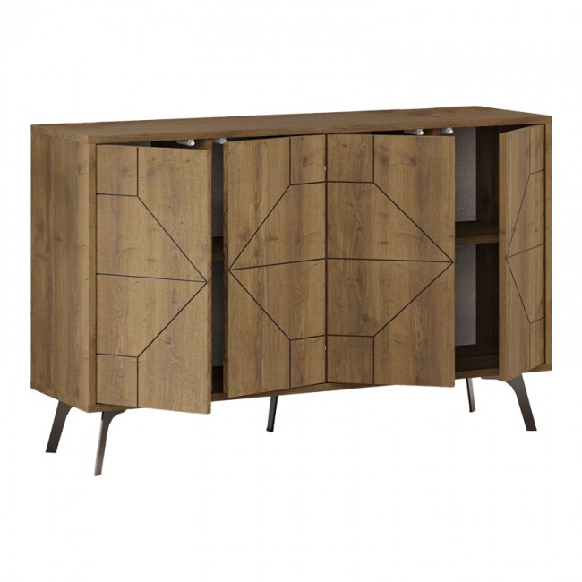 Μπουφές Dune pakoworld σε καρυδί απόχρωση 123x35x77.4εκ Μπουφές Dune pakoworld σε καρυδί απόχρωση 123x35x77.4εκ