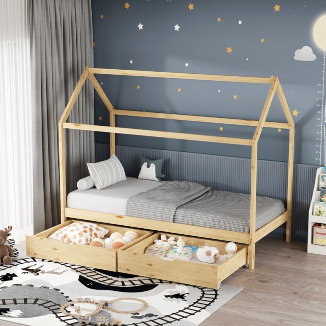 Παιδικό κρεβάτι Mellin τ.Montessori με 2 συρτάρια pakoworld ξύλο πεύκου σε φυσική απόχρωση 90x190εκ Παιδικό κρεβάτι Mellin τ.Montessori με 2 συρτάρια pakoworld ξύλο πεύκου σε φυσική απόχρωση 90x190εκ