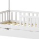 Παιδικό κρεβάτι Bendina τ.Montessori με συρτάρι pakoworld ξύλο πεύκου σε λευκή απόχρωση 70x140εκ