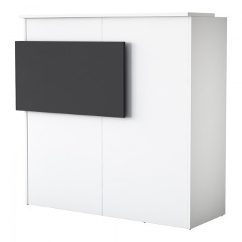 Γραφείο reception Triana pakoworld μελαμίνης λευκό-ανθρακί 110x40x110εκ