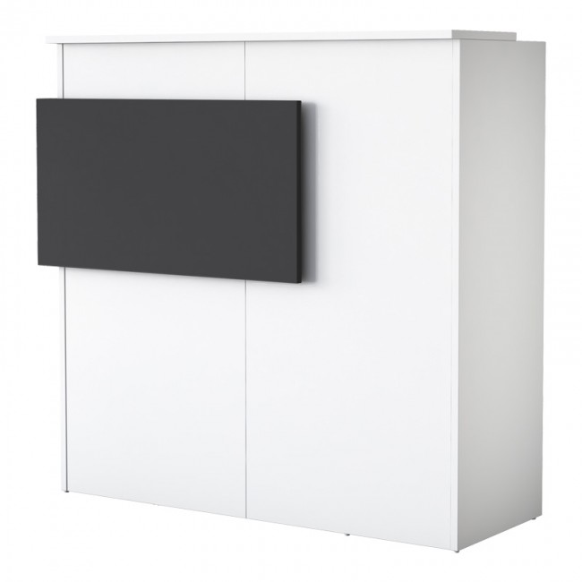 Γραφείο reception Triana pakoworld μελαμίνης λευκό-ανθρακί 110x40x110εκ Γραφείο reception Triana pakoworld μελαμίνης λευκό-ανθρακί 110x40x110εκ