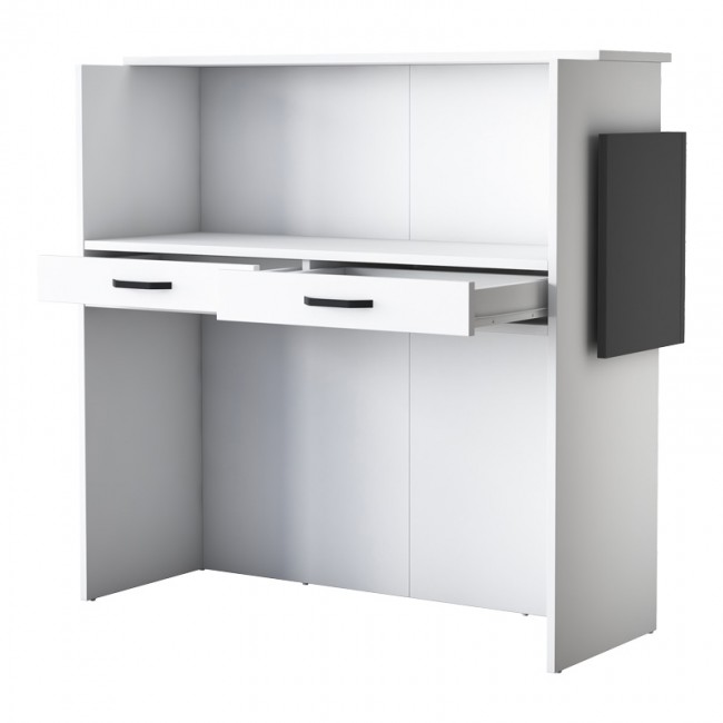 Γραφείο reception Triana pakoworld μελαμίνης λευκό-ανθρακί 110x40x110εκ Γραφείο reception Triana pakoworld μελαμίνης λευκό-ανθρακί 110x40x110εκ