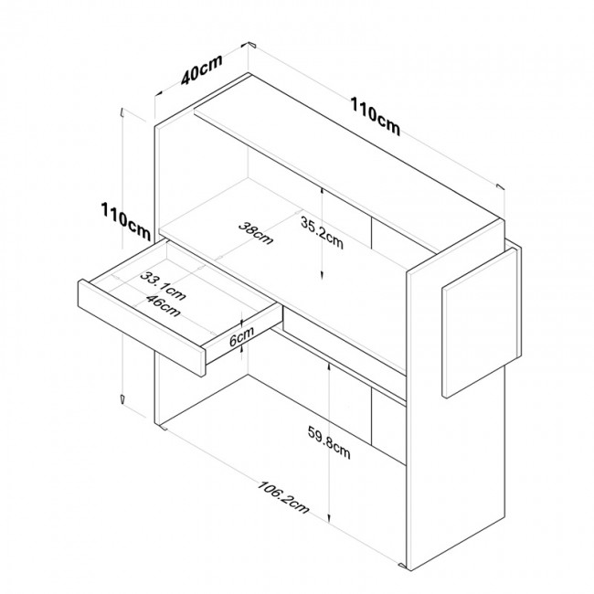 Γραφείο reception Triana pakoworld μελαμίνης λευκό-ανθρακί 110x40x110εκ Γραφείο reception Triana pakoworld μελαμίνης λευκό-ανθρακί 110x40x110εκ