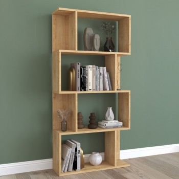 Βιβλιοθήκη Kadu pakoworld σε oak απόχρωση 72x22x147εκ
