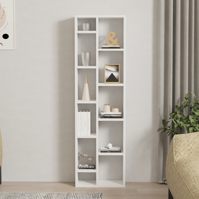 Βιβλιοθήκη Minicu pakoworld σε λευκή απόχρωση 44,4x19,6x150εκ Βιβλιοθήκη Minicu pakoworld σε λευκή απόχρωση 44,4x19,6x150εκ