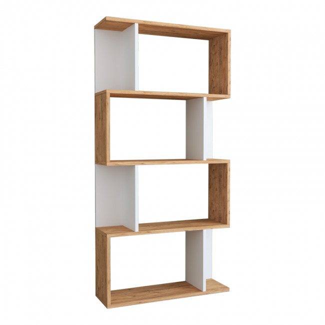 Βιβλιοθήκη Kadu pakoworld σε sonoma-λευκή απόχρωση 72x22x147εκ Βιβλιοθήκη Kadu pakoworld σε sonoma-λευκή απόχρωση 72x22x147εκ