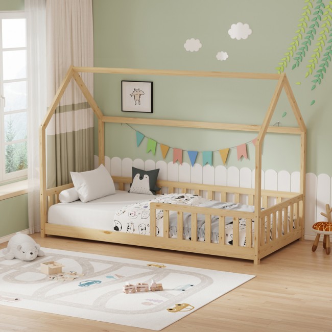 Παιδικό κρεβάτι Callan τ.Montessori με κιγκλίδωμα pakoworld ξύλο πεύκου σε φυσική απόχρωση 90x190εκ Παιδικό κρεβάτι Callan τ.Montessori με κιγκλίδωμα pakoworld ξύλο πεύκου σε φυσική απόχρωση 90x190εκ