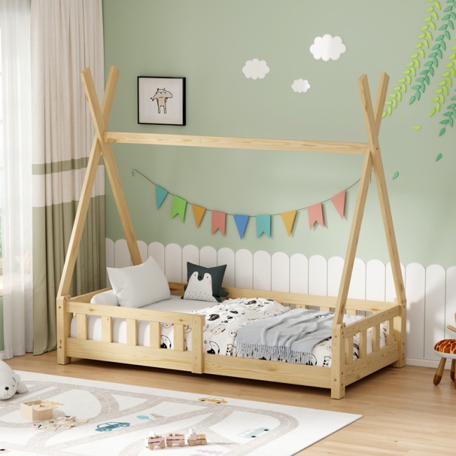 Παιδικό κρεβάτι Noam τ.Montessori με κιγκλίδωμα pakoworld ξύλο πεύκου σε φυσική απόχρωση 70x140εκ Παιδικό κρεβάτι Noam τ.Montessori με κιγκλίδωμα pakoworld ξύλο πεύκου σε φυσική απόχρωση 70x140εκ