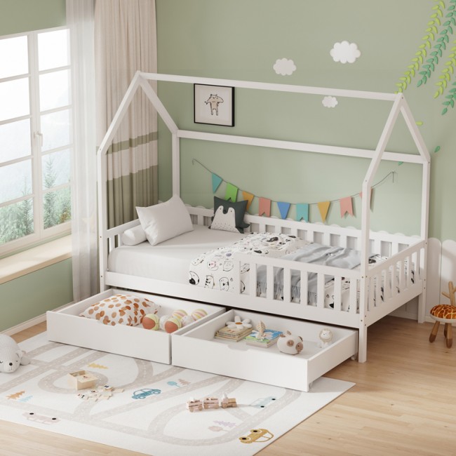 Παιδικό κρεβάτι Piccolo τ.Montessori με 2 συρτάρια pakoworld ξύλο πεύκου σε λευκή απόχρωση 90x190εκ Παιδικό κρεβάτι Piccolo τ.Montessori με 2 συρτάρια pakoworld ξύλο πεύκου σε λευκή απόχρωση 90x190εκ