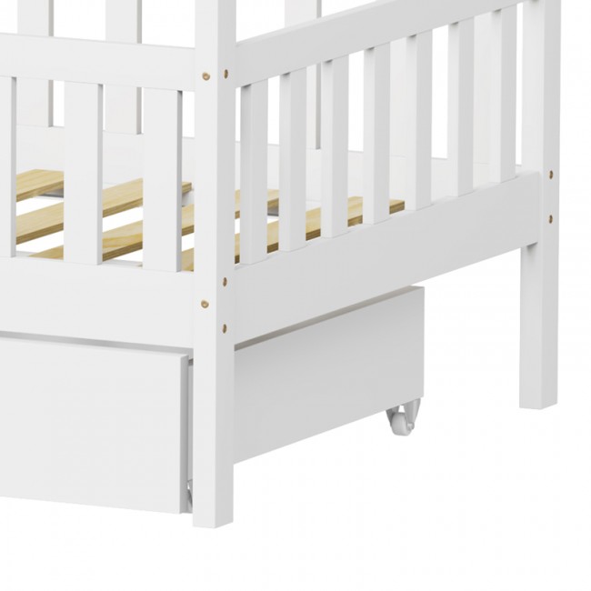 Παιδικό κρεβάτι Piccolo τ.Montessori με 2 συρτάρια pakoworld ξύλο πεύκου σε λευκή απόχρωση 90x190εκ Παιδικό κρεβάτι Piccolo τ.Montessori με 2 συρτάρια pakoworld ξύλο πεύκου σε λευκή απόχρωση 90x190εκ