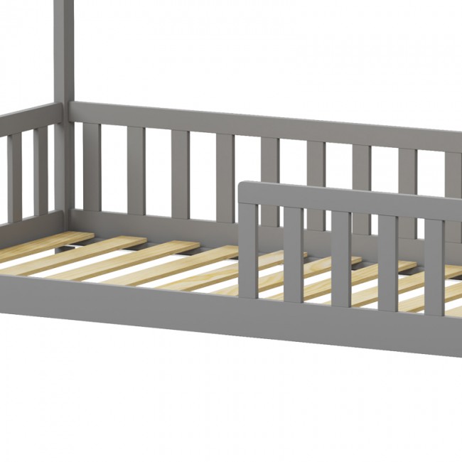 Παιδικό κρεβάτι Callan τ.Montessori με κιγκλίδωμα pakoworld ξύλο πεύκου σε γκρι απόχρωση 90x190εκ Παιδικό κρεβάτι Callan τ.Montessori με κιγκλίδωμα pakoworld ξύλο πεύκου σε γκρι απόχρωση 90x190εκ