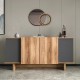 Μπουφές Diona pakoworld σε ανθρακί - oak απόχρωση 180x45x80εκ Μπουφές Diona pakoworld σε ανθρακί - oak απόχρωση 180x45x80εκ