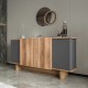Μπουφές Diona pakoworld σε ανθρακί - oak απόχρωση 180x45x80εκ Μπουφές Diona pakoworld σε ανθρακί - oak απόχρωση 180x45x80εκ