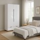 Ντουλάπα δίφυλλη Afina pakoworld mdf σε λευκή glossy απόχρωση 100x57x213εκ Ντουλάπα δίφυλλη Afina pakoworld mdf σε λευκή glossy απόχρωση 100x57x213εκ