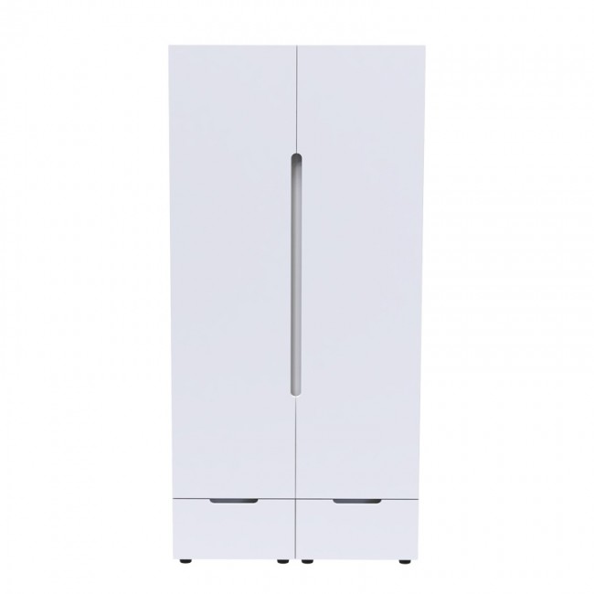 Ντουλάπα δίφυλλη Afina pakoworld mdf σε λευκή glossy απόχρωση 100x57x213εκ Ντουλάπα δίφυλλη Afina pakoworld mdf σε λευκή glossy απόχρωση 100x57x213εκ
