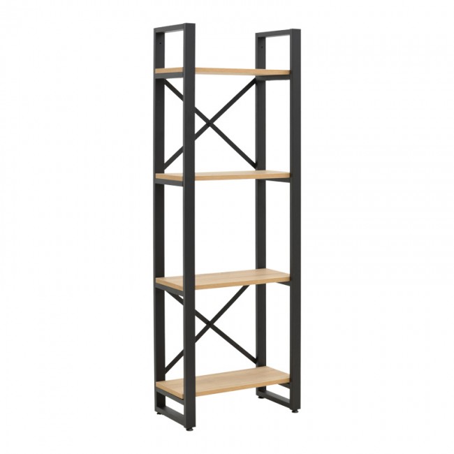 Βιβλιοθήκη Crimson pakoworld σε oak-μαύρη απόχρωση 50x22x150εκ Βιβλιοθήκη Crimson pakoworld σε oak-μαύρη απόχρωση 50x22x150εκ