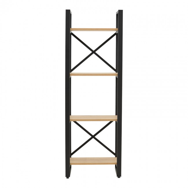 Βιβλιοθήκη Crimson pakoworld σε oak-μαύρη απόχρωση 50x22x150εκ Βιβλιοθήκη Crimson pakoworld σε oak-μαύρη απόχρωση 50x22x150εκ