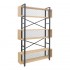 Βιβλιοθήκη Fifer pakoworld σε oak-μαύρη απόχρωση 120x28x185εκ
