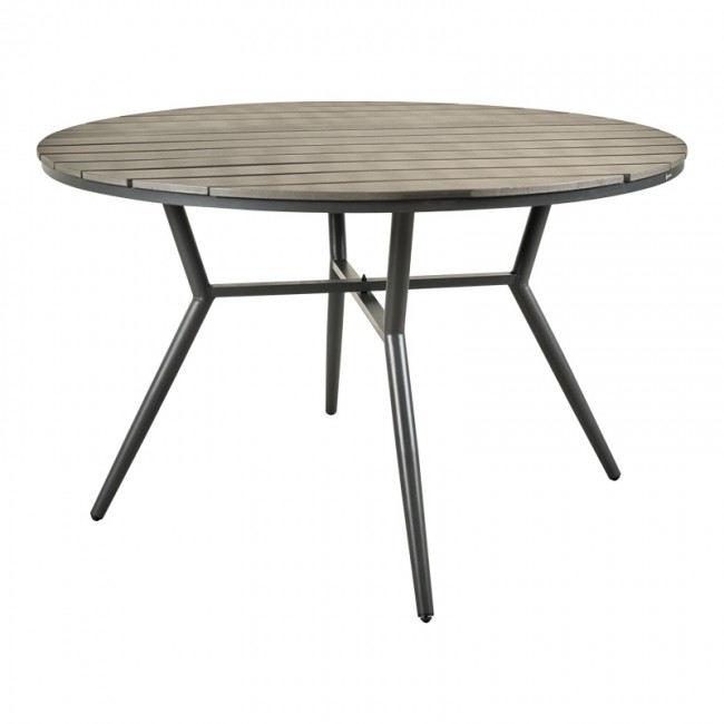 Τραπέζι Appa pakoworld αλουμίνιο και plywood σε ανθρακί απόχρωση Φ120x74εκ Τραπέζι Appa pakoworld αλουμίνιο και plywood σε ανθρακί απόχρωση Φ120x74εκ