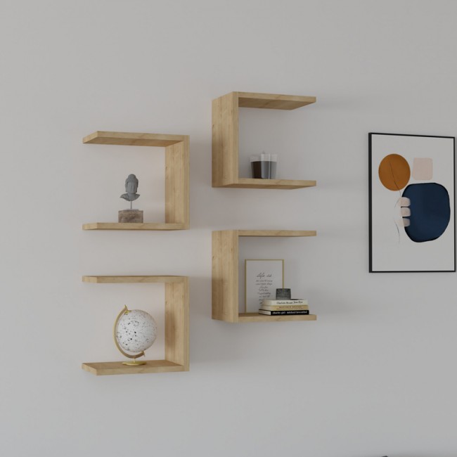 Ραφιέρα τοίχου Perari pakoworld 4τεμ.σε oak απόχρωση 30x19.6x30εκ Ραφιέρα τοίχου Perari pakoworld 4τεμ.σε oak απόχρωση 30x19.6x30εκ
