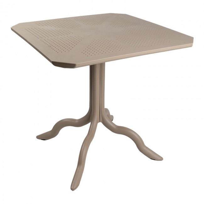 Τραπεζαρία κήπου Groovy-Halcyon pakoworld σετ 5τεμ PP cappuccino 80x80x74,5εκ.