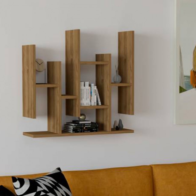 Ραφιέρα τοίχου Bemba pakoworld σε καρυδί απόχρωση 70x19,6x68,8εκ Ραφιέρα τοίχου Bemba pakoworld σε καρυδί απόχρωση 70x19,6x68,8εκ