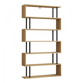 Βιβλιοθήκη Ziza pakoworld σε oak απόχρωση 90x22x162.6εκ