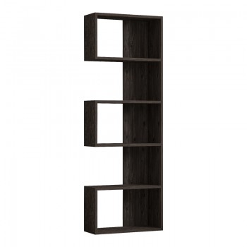 Βιβλιοθήκη Cascade pakoworld σε σκούρο καρυδί απόχρωση 51.8x22x150εκ