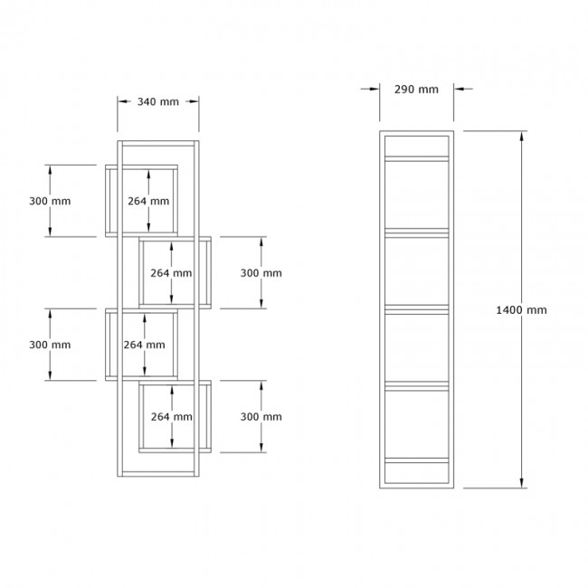 Βιβλιοθήκη Gridur pakoworld σε σκούρο καρυδί απόχρωση 44x29x140εκ Βιβλιοθήκη Gridur pakoworld σε σκούρο καρυδί απόχρωση 44x29x140εκ