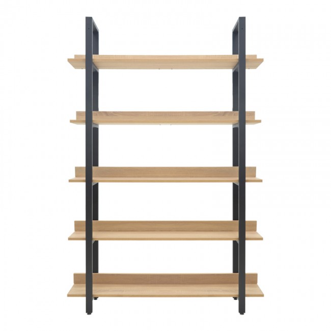 Βιβλιοθήκη Almond pakoworld σε oak-μαύρη απόχρωση 120x29x185εκ Βιβλιοθήκη Almond pakoworld σε oak-μαύρη απόχρωση 120x29x185εκ