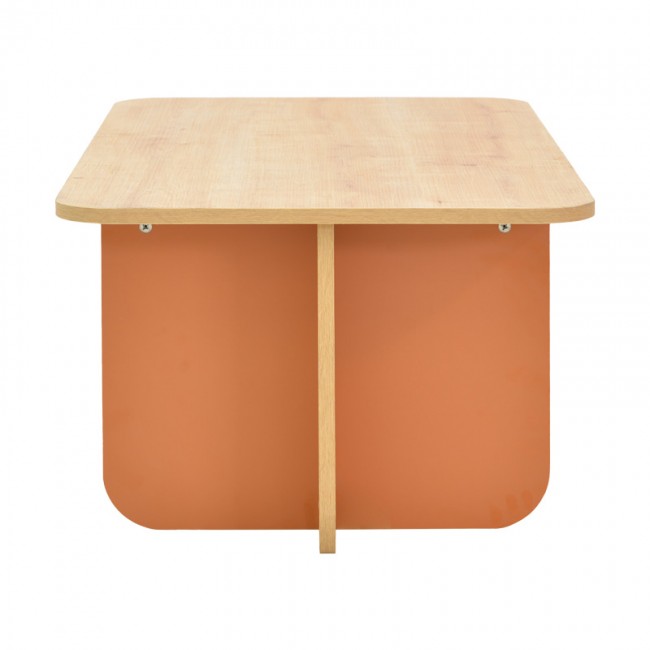 Τραπέζι Bοca pakoworld σε oak-κεραμιδί απόχρωση 100x60x42εκ